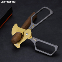 jijeng cigar handle scissors portable cigarette scissors sharp double-edged cutting smoking set with scissors sleeve gift box