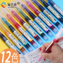 Zhimei Ya direct type ball pen color gel pen quick-drying students use notes special red blue and black water-based direct pen carbon Needle Needle signature pen color multi-color ins Japanese series
