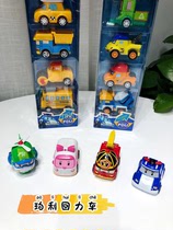 Export tail single Q version pull back car toy childrens puzzle cartoon police car ambulance mini toy car