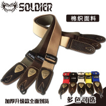 Soldier Soldier folk guitar Electric guitar Bass Strap Cotton woven series thickened leather strap head