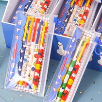 A wood forest animal market Creative cute super cute cartoon press type neutral pen girl heart sign pen black 0 5mm water pen stationery Test black pen high color value Student ST head refill
