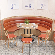 Semi-circular card holder custom canteen against the wall with storage Table restaurant Western restaurant hotel curved dessert shop table and chair