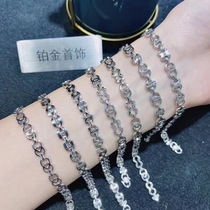 Pt950 pure platinum couple Gold Bracelet Mens and womens abalone buckle bracelet chain half chain buckle gold watch chain