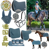 German direct mail new limited pure Dolphin Blue Horse ear muff saddle pad horse rope leggings