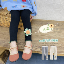 Girls spring and autumn cash with underpants to wear 2022 new childrens foreign air thin spring womens baby flowers spring dress pants