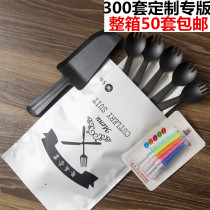 Paper plate Disposable cake knife and fork set Knife and fork plate Birthday cake tableware Party supplies Spoon fork dish fork