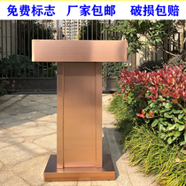 Stainless Steel property service small platform table registration consultation Hotel Welcome reception speech host podium