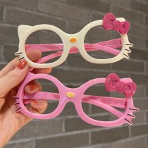 Tide Children Silicone Gel Softlegged Glasses Girl Super Cute Cat No Lens Glasses Baby Photo Cute Decoration
