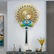 Peacock clock living room wall clock modern simple home fashion personality creative clock hanging wall light luxury hanging watch mute