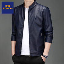  Luo Mengpi jacket Mens spring and autumn thin leather baseball suit fashion all-match trendy brand handsome motorcycle suit mens jacket