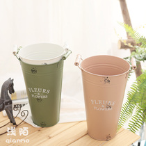 Retro do old small iron bucket flower pot tin vase iron dry flower bucket flower bucket flower bucket flower bucket flower Flower bucket