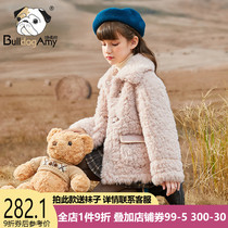 Girls small fragrant style plush jacket 2021 autumn and winter new childrens fur one lamb fur style coat