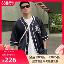 Kaalixto pearl short-sleeved summer thin section 2021 new loose ruffian handsome Hong Kong style retro shirt jacket men