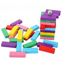 Stacked high building blocks rainbow stacked music digital layered solid wooden intelligence toys desktop parent-child game