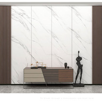 Integrated wall panel TV background wall fish belly white bamboo wood fiber protection wall room sofa imitation marble buckle plate