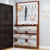 Ultra-thin shoe cabinet Household door with hanger one-piece dump bucket Large capacity space-saving storage Simple modern shoe rack