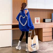 Medium-long-style blue pregnant woman Spring-and-autumn-style clothes for women 2022 New pure cotton spring easy pregnant womens blouses