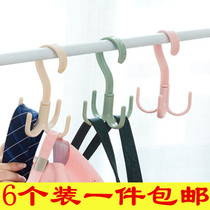 Adhesive hook multi-function rotating rack 4-claw wardrobe clothes hat storage plastic clothes hook household Creative clothes hanger