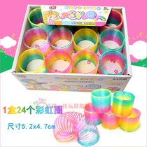 Magic rainbow coil spring ring stacked Music 24 boxes Color Magic Spring force student hanging board toys wholesale
