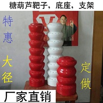 Solid wood rock sugar hoist shelf target handle display rack Shaking blast car Triangle iron bracket base plug table