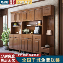 Solid wood shoe cabinet entrance shoe cabinet home door modern Chinese large capacity living room assembly door Hall Cabinet