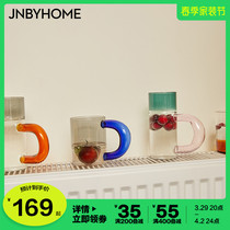 JNBYHOME Jiangnanbu clothes mark cup high boron silicon heat resistant glass handmade fun styling cups