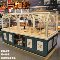 New bread display cabinet Wrought iron Nakajima side cabinet Glass commercial cake model cabinet Bakery cashier customization