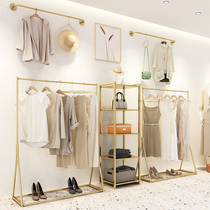 Wan Jian clothing store display rack floor-to-ceiling gold luxury display rack women's clothing store decoration combination iron rack