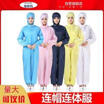 Protective clothing anti-static clothing gown long clean dust-proof conjoined dust-free overalls full body men's and women's static clothing
