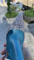 New product internal test (Berry) direct beauty princess married limited beautiful blueberry color sequin high heels wedding shoes