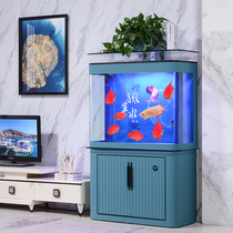  2021 modern light luxury wind fish tank aquarium glass medium and large living room household wall free underwater filtration