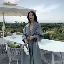 2021 autumn and winter new double-sided cashmere coat womens long loose thick temperament high-end woolen coat