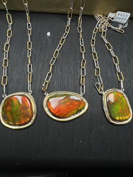 加拿大斑彩石S925银意工镶嵌