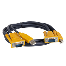KVM two-in-one connection line USB square port VGA video computer display printer line 1 5 m public
