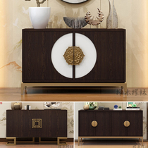 Customized new Chinese porch cabinet shoe cabinet integrated home partition modern simple solid wood Zen decorative cabinet spot