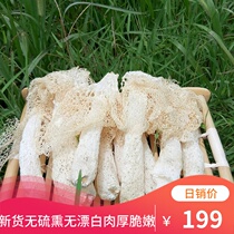 Bamboo fungus dry goods Yunnan specialty Super farm self-growing non-sulfur smoked mushroom foot Sun long skirt bamboo Sheng dry goods 500g
