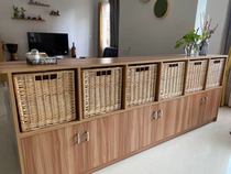 Willow storage basket rattan storage box pastoral square drawer window wardrobe storage dirty clothes basket support custom-made