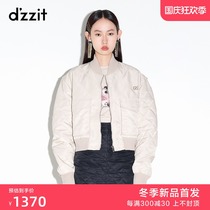 dzzit 2021 Winter counter new short casual cotton-padded bomber jacket female 3D4H2011D