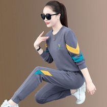 Early Spring Sweatshirt Suit Woman 2022 Chunqiu Ji New cotton sports clothes foreign air display slim casual fashion Two sets