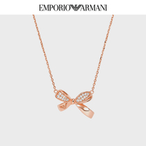 (Same as Wen Qi) EMPORIO ARMANI Womens Bow Necklace New Light luxury and simplicity