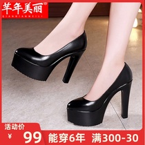 Ultra-high-heeled 13cm thin-heeled shallow cheongsam model catwalk shoes women thick-soled waterproof platform professional high-heeled shoes women