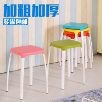 Household plastic square stool fashion creative high stool thickened color bench simple round stool meal for shoes stool chair