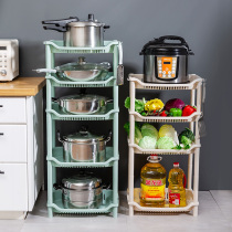 Kitchen rack household pot rack fruit and vegetable basket corner storage rack floor multi-layer storage pot rack