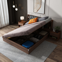 Nordic pneumatic storage bed frame 1 8 meters 1 5 rollover bed box reflects the generation of simple air pressure high box storage double bed