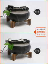 Ceramic flowing water ornaments office desktop fountain living room feng shui wheel lucky water water tank small gift Zen