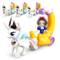 New Electric Universal moon carriage fairy tale Music light Unicorn Princess Carriage Girl Toy
