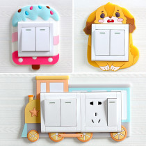 Night Light Switch Patch Wall Stickup Living-room Cute Cartoon Creativity Modern Minima Home Bedroom Socket Decoration Protective Sleeve