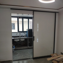 Custom narrow side single fan sliding door Bathroom kitchen hanging rail Titanium magnesium alloy Changhong glass partition monorail sliding door