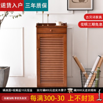 Simple modern solid wood small shoe cabinet Household door narrow shoe rack storage locker Foyer cabinet Home shoe rack special price