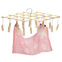 Bamboo clip hanger bamboo pants rack multi-function folding rack multi-clip drying socks pants clip household drying rack
